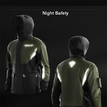 Mclula Clashing Colours Motorcycle Reflective Work Rain Jacket And Pants Set