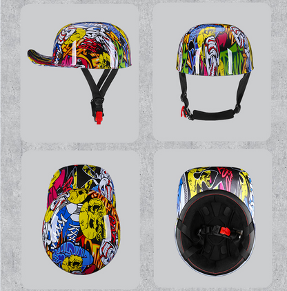 Motorcycle Half Helmet - Baseball Cap Style with DOT Certification