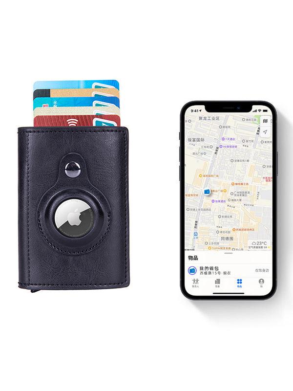 Rfid Blocking location Tracker Leather Multifunctional Card Holder