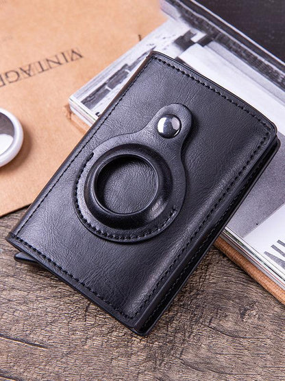 Rfid Blocking location Tracker Leather Multifunctional Card Holder