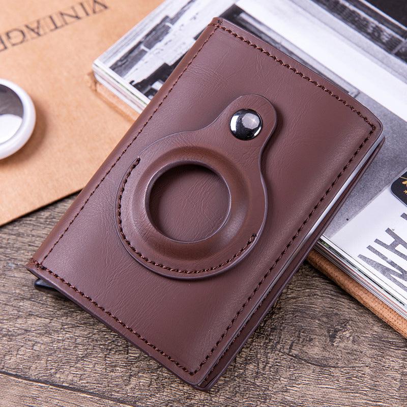 Rfid Blocking location Tracker Leather Multifunctional Card Holder