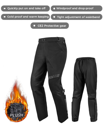 Cold Weather Outdoor Warm Motorcycle Protective Layered Outer Pants with Built-in Removable Protectors