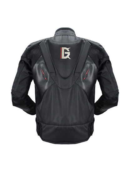 Men’s Black Motorcycle Riding Jacket with Free Removable Armor – Stylish & Protective