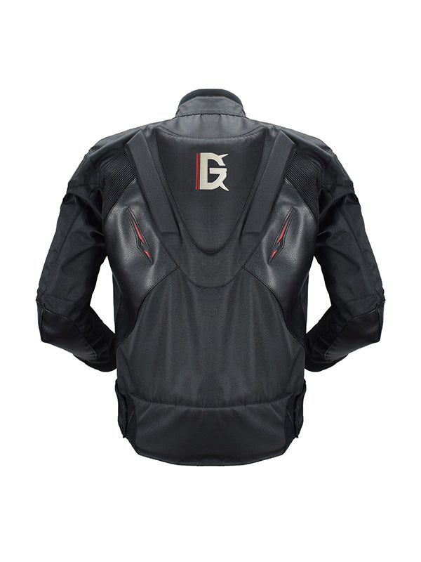 Men’s Black Motorcycle Riding Jacket with Free Removable Armor – Stylish & Protective