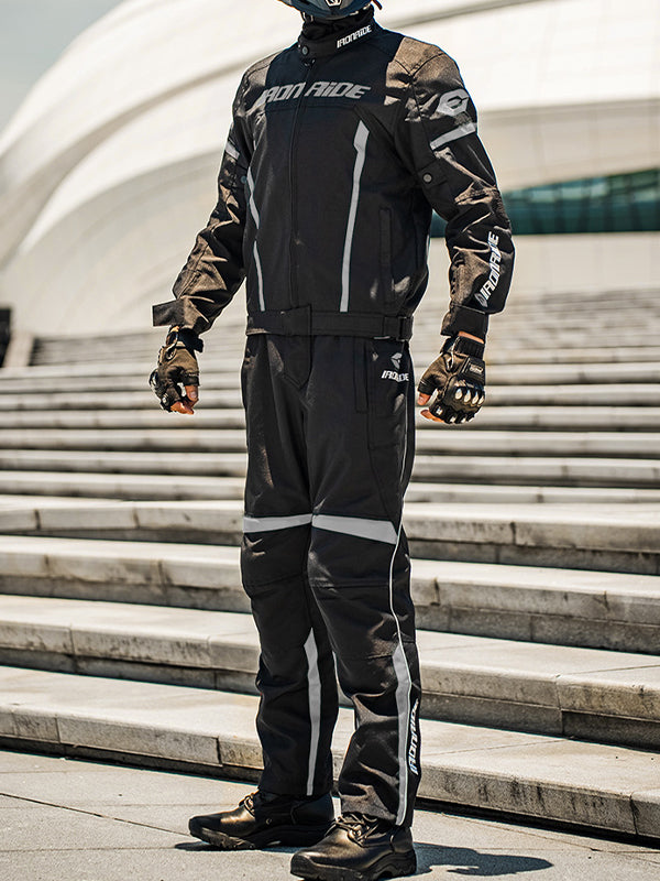 Men’s Motorcycle Tracksuit Set – Sporty Style with Reflective Design & Free Protective Armor