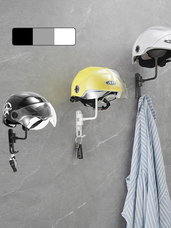 Motorcycle And Electric Bike Helmet Hanging Storage Rack Hook Without Punching