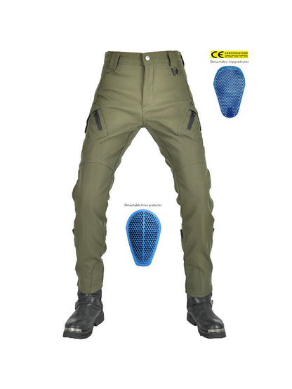 Men’s Waterproof Windproof Cargo Pants with Adjustable Leg Straps and Soft Silicone Knee & Hip Protectors