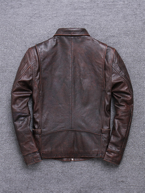 Men's Lapel Vintage Leather Jacket