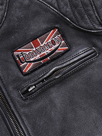 Men's Motorcycle Distressed Leather Jacket