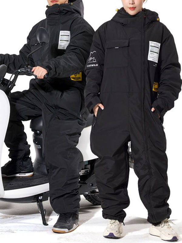 One-piece motorcycle windproof and waterproof suit for winter