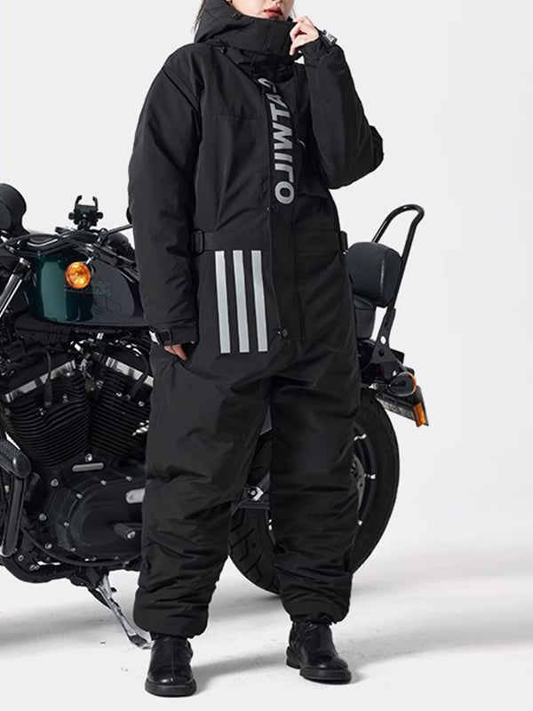 One-piece motorcycle windproof and waterproof suit for winter