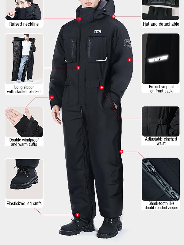 One-piece motorcycle windproof and waterproof suit for winter