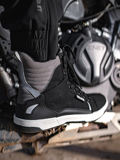 Men's High Top Shatterproof Motorcycle Boots