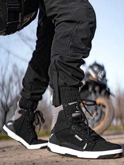 Men's High Top Shatterproof Motorcycle Boots