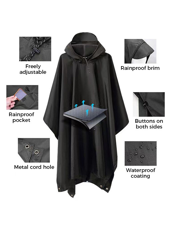 Multifunctional Three In One Cape PU Raincoat