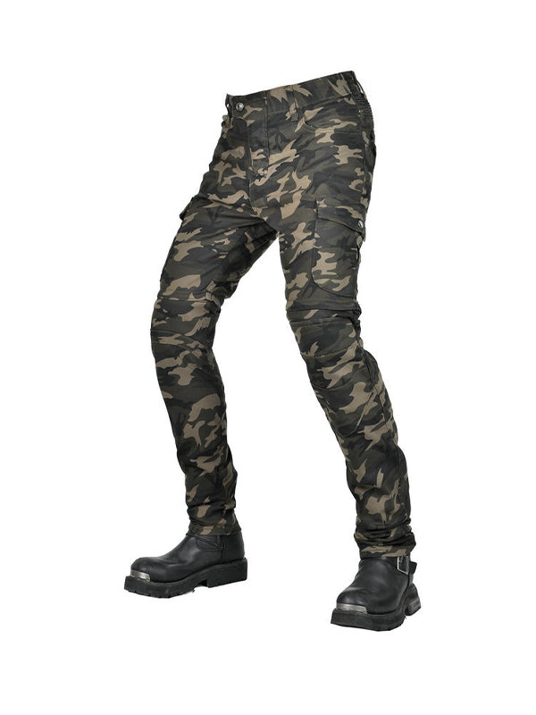 Men’s Convertible Camouflage Motorcycle Pants with CE Armor