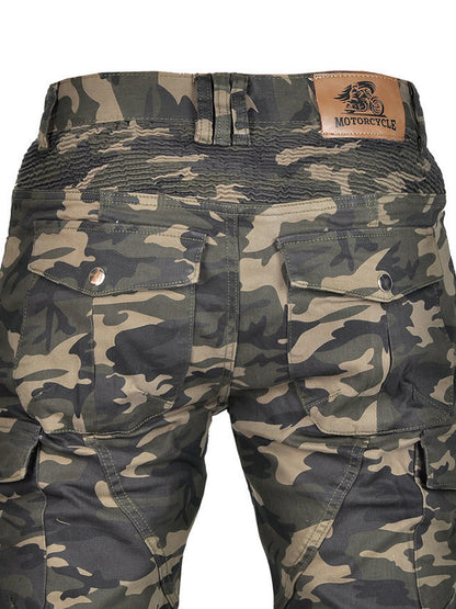 Men’s Convertible Camouflage Motorcycle Pants with CE Armor