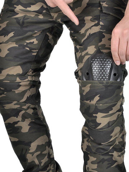 Men’s Convertible Camouflage Motorcycle Pants with CE Armor