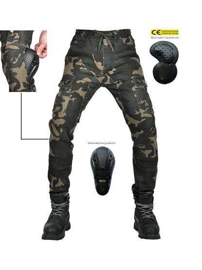 Men's Camouflage Motorcycle Pants with CE Removable Armor