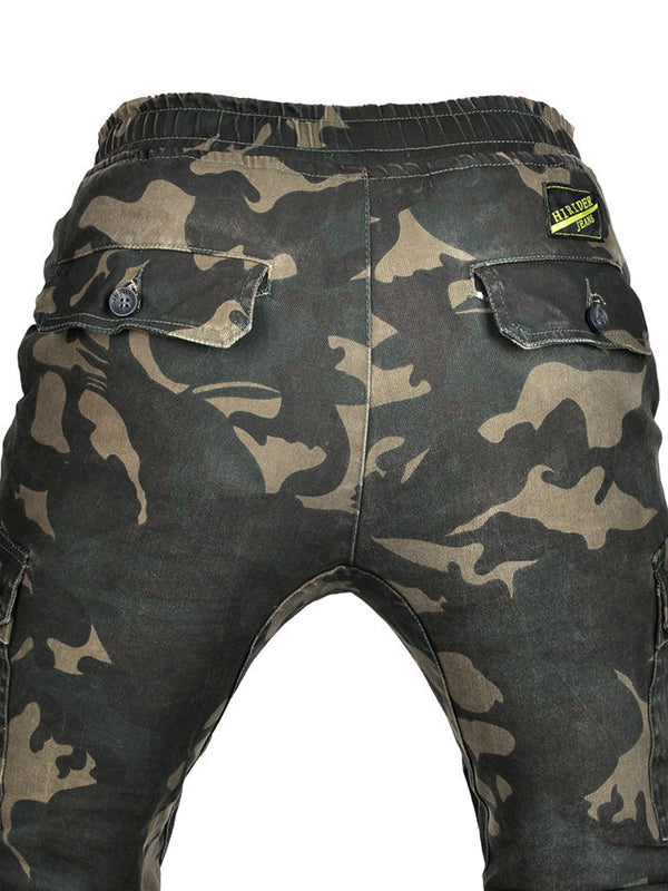 Men's Camouflage Motorcycle Pants with CE Removable Armor