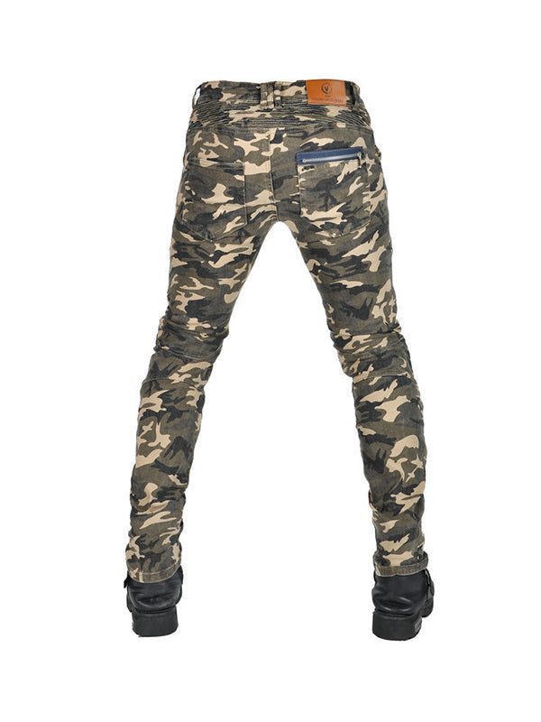 Men’s Camouflage Motorcycle Riding Pants with CE Removable Armor