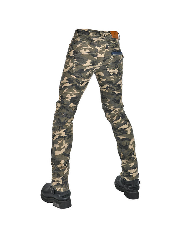 Men’s Camouflage Motorcycle Riding Pants with CE Removable Armor