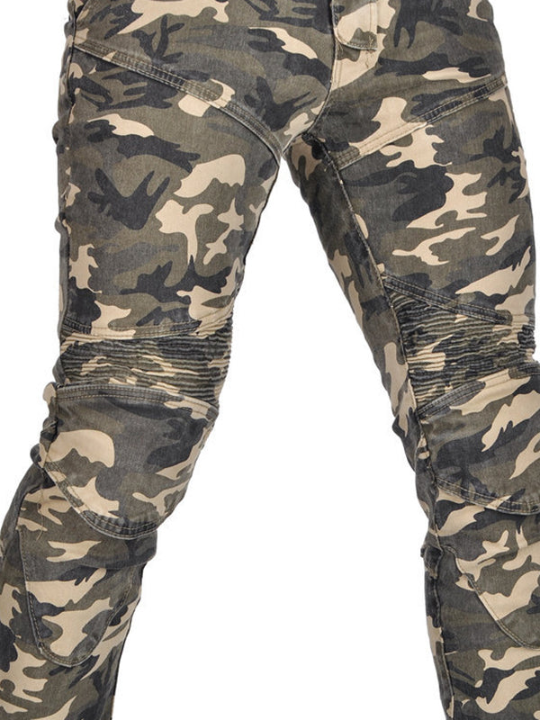 Men’s Camouflage Motorcycle Riding Pants with CE Removable Armor