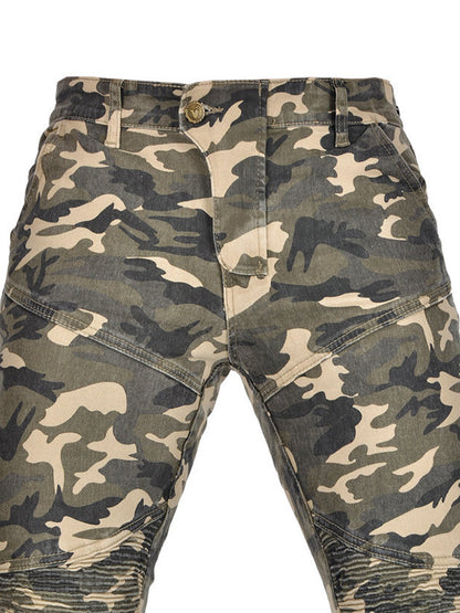 Men’s Camouflage Motorcycle Riding Pants with CE Removable Armor