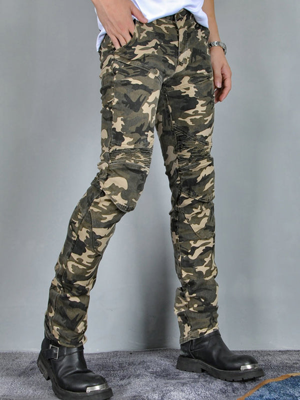 Men’s Camouflage Motorcycle Riding Pants with CE Removable Armor