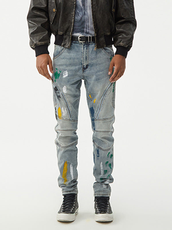 Men's Artistic Washed Denim Pants