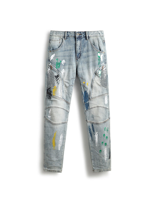 Men's Artistic Washed Denim Pants