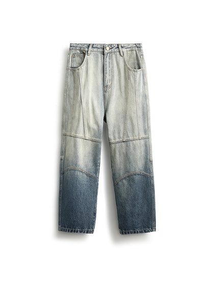 Men's Two-Tone Washed Denim Pants