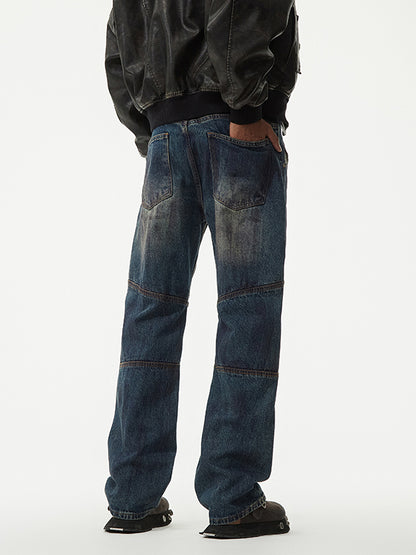 Men's Vintage Blue Panel Denim Jeans