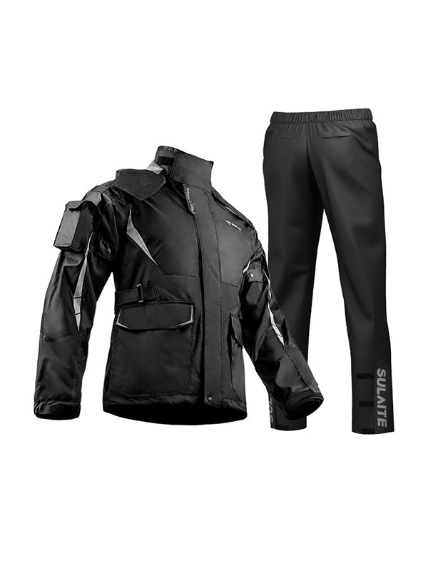 Mclula Clashing Colours Motorcycle Reflective Work Rain Jacket And Pants Set