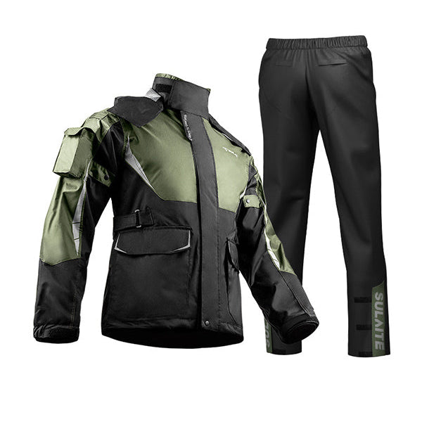 Mclula Clashing Colours Motorcycle Reflective Work Rain Jacket And Pants Set