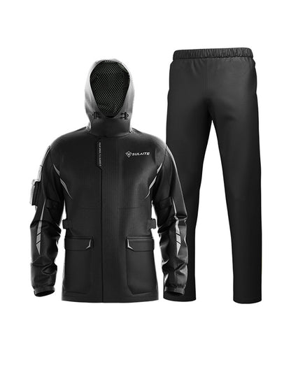 Mclula Clashing Colours Motorcycle Reflective Work Rain Jacket And Pants Set