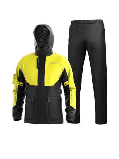 Mclula Clashing Colours Motorcycle Reflective Work Rain Jacket And Pants Set