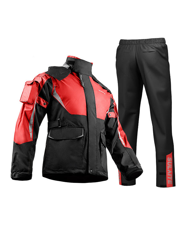 Mclula Clashing Colours Motorcycle Reflective Work Rain Jacket And Pants Set