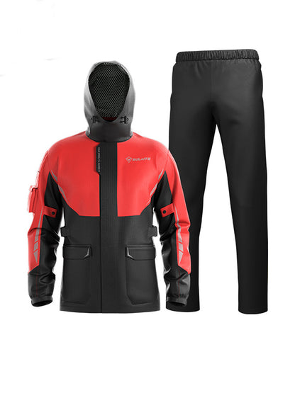 Mclula Clashing Colours Motorcycle Reflective Work Rain Jacket And Pants Set