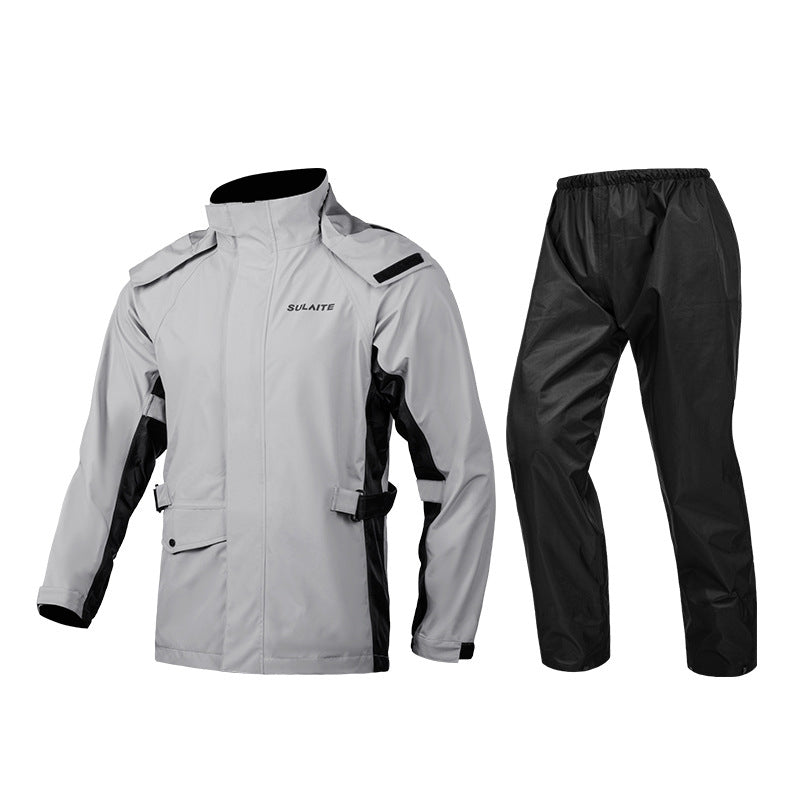 Mclula Motorcycle Rain Jacket & PantsTracksuit Sets for Men Waterproof Rainwear With Shoes Cover