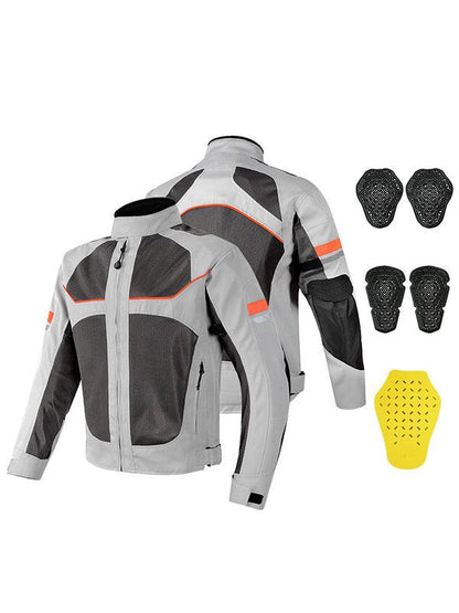 Men's Reflective Mesh Breathable Anti-Fall Motorcycle Jacket