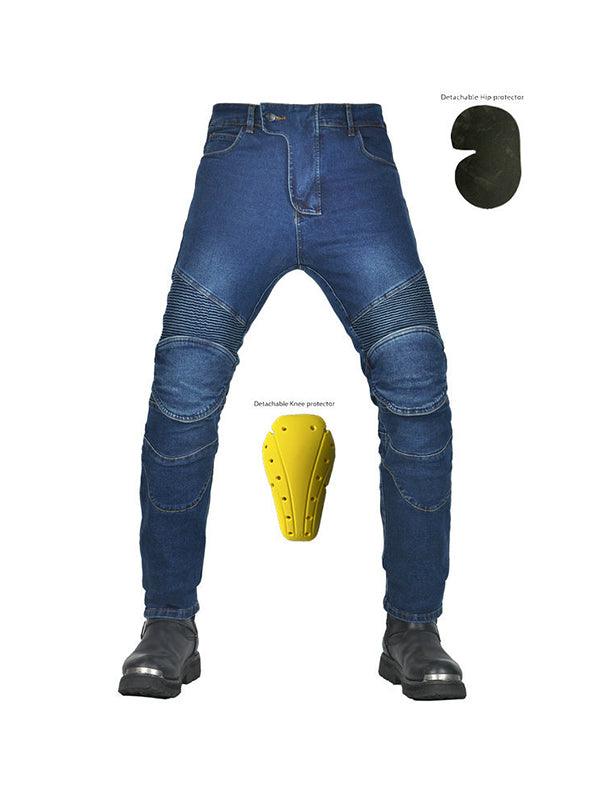 Men’s Protective Denim Motorcycle Pants with Removable CE Armor