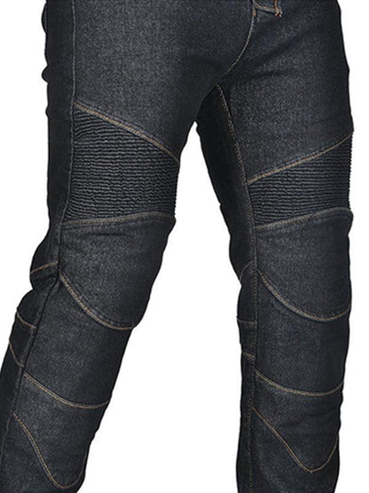 Men’s Protective Denim Motorcycle Pants with Removable CE Armor