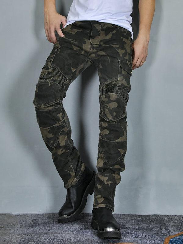 Men's Camouflage Motorcycle Riding Pants with CE Knee and Hip Armor