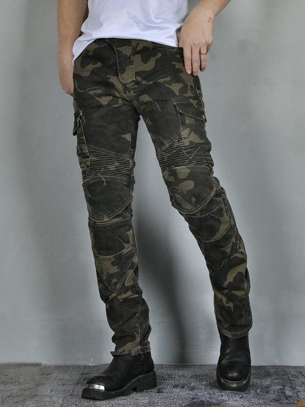 Men's Camouflage Motorcycle Riding Pants with CE Knee and Hip Armor