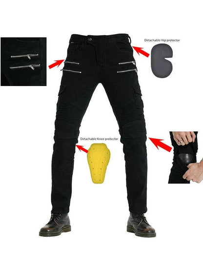 Men's Motorcycle Riding Pants Denim Anti-Fall Off-Road Summer