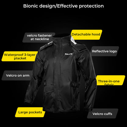 Mclula Motorcycle Rain Jacket & PantsTracksuit Sets for Men Waterproof Rainwear With Shoes Cover