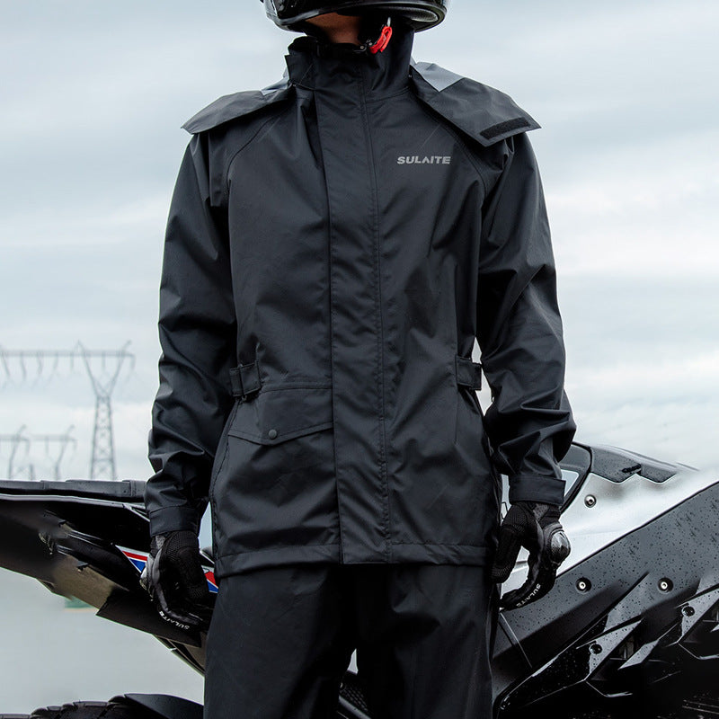 Mclula Motorcycle Rain Jacket & PantsTracksuit Sets for Men Waterproof Rainwear With Shoes Cover