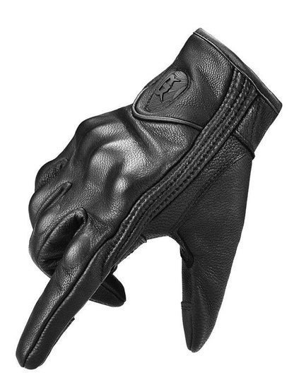 Men's Sheepskin Motorcycle Anti Fall Cycling Gloves