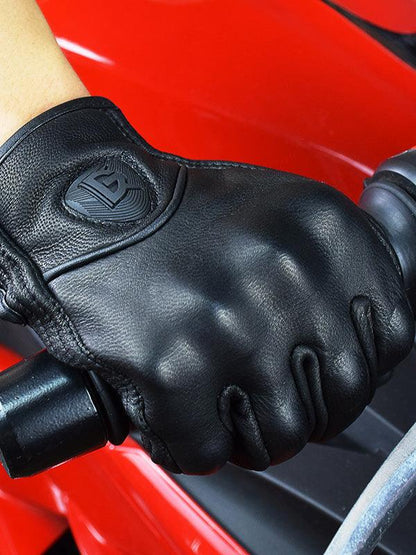 Men's Sheepskin Motorcycle Anti Fall Cycling Gloves